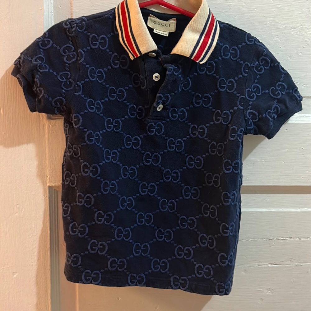 Gucci Kids Navy Blue Polo Shirt